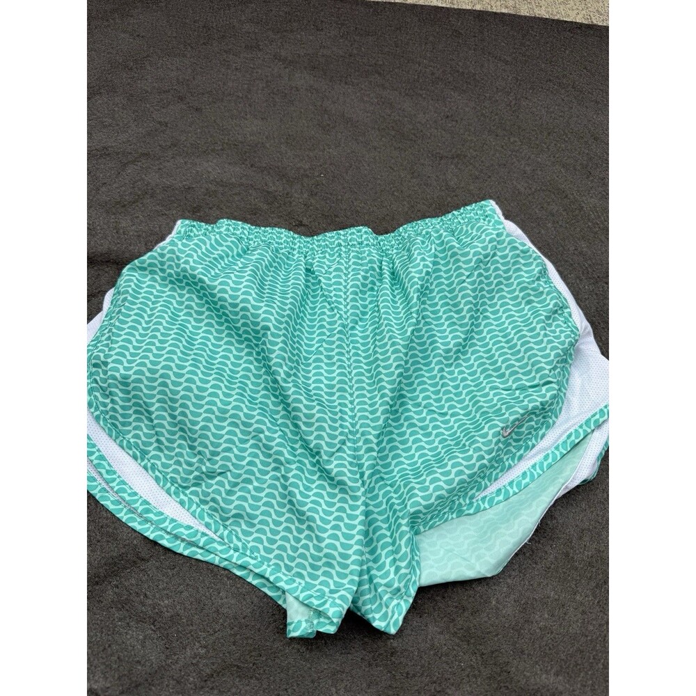 nike running short xs Small green white print running light workout A6